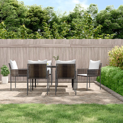 Sedie da Giardino con Cuscini 6pz Marroni 54x61x83cm Polyrattan - homemem39