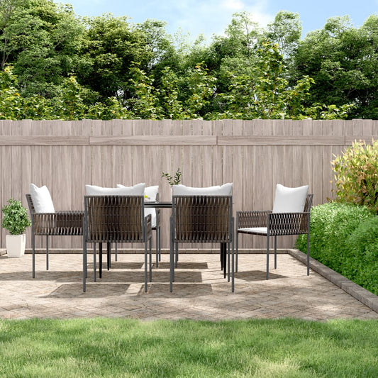 Sedie da Giardino con Cuscini 6pz Marroni 54x61x83cm Polyrattan - homemem39