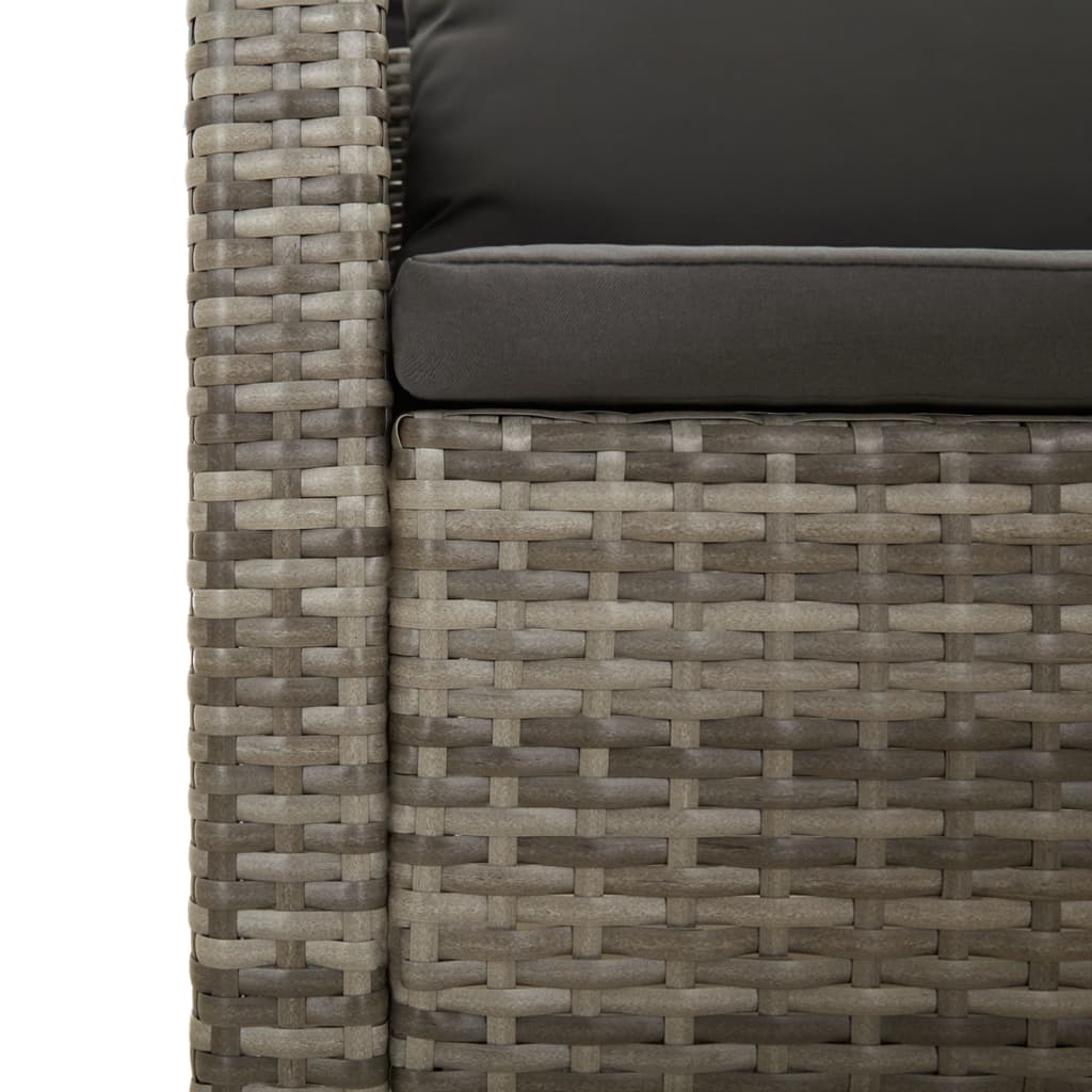 Set Divani da Giardino 6 pz con Cuscini in Polyrattan Grigio | homemem39