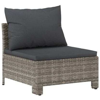 Set Divani da Giardino 5 pz con Cuscini in Polyrattan Grigio - homemem39