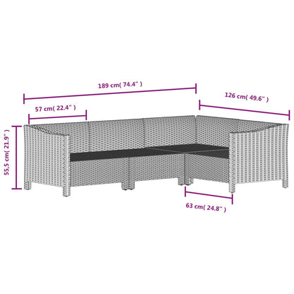 Set Divani da Giardino 6 pz con Cuscini in Polyrattan Grigio | homemem39