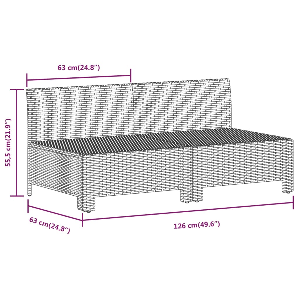 Set Divani da Giardino 6 pz con Cuscini in Polyrattan Grigio | homemem39