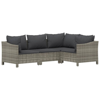 Set Divani da Giardino 7 pz con Cuscini in Polyrattan Grigio | homemem39