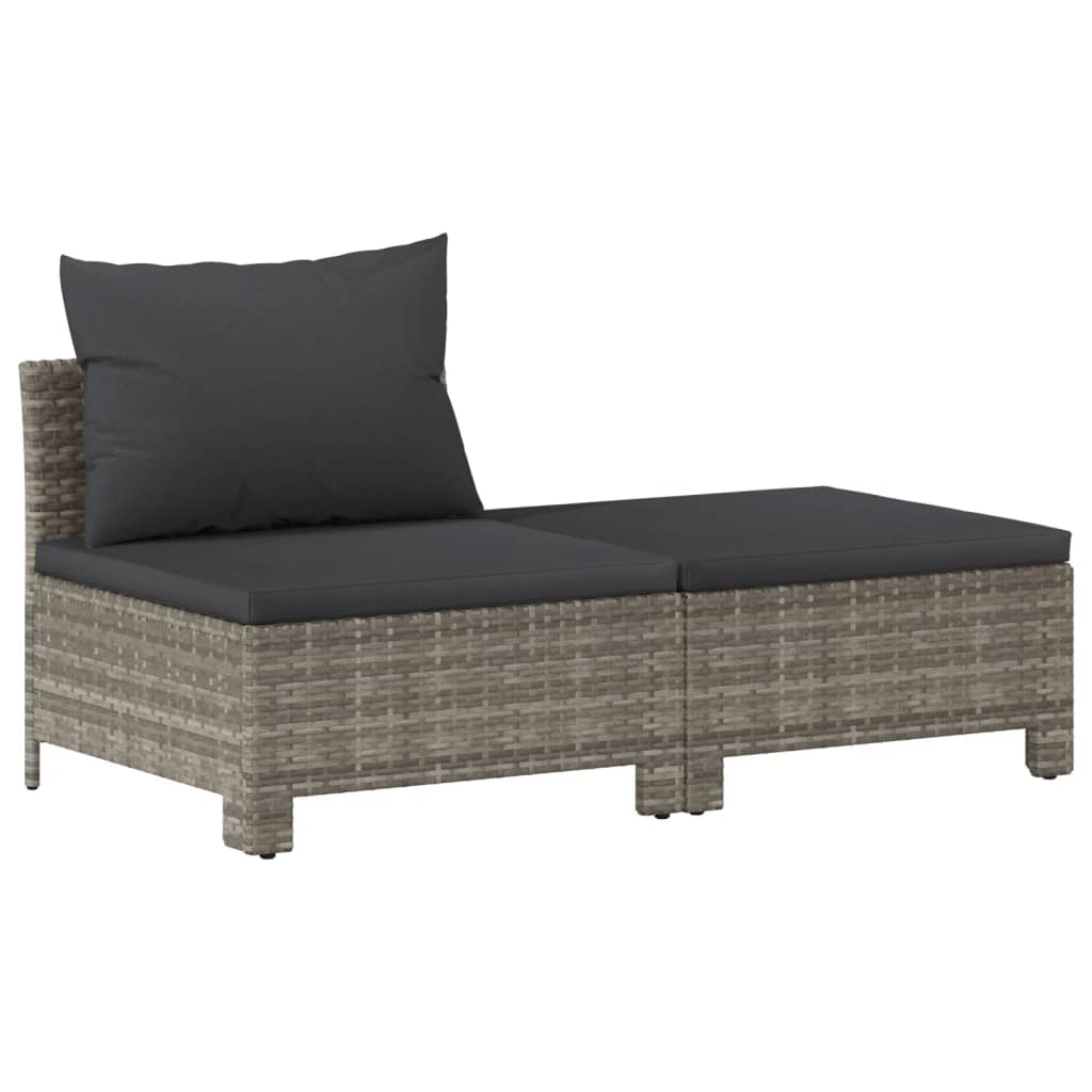 Set Divani da Giardino 6 pz con Cuscini in Polyrattan Grigio - homemem39