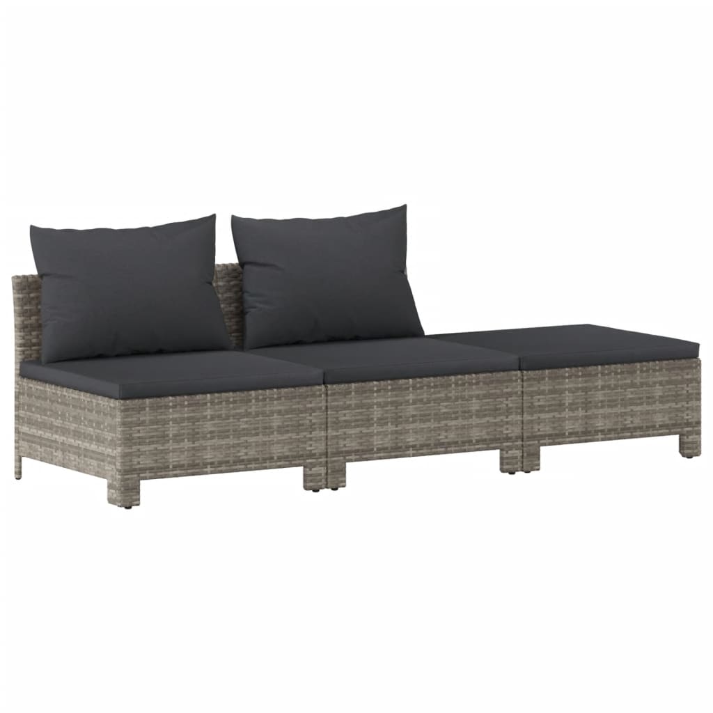 Set Divani da Giardino 6 pz con Cuscini in Polyrattan Grigio - homemem39