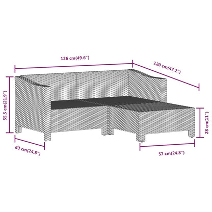 Set Divani da Giardino 6 pz con Cuscini in Polyrattan Grigio | homemem39