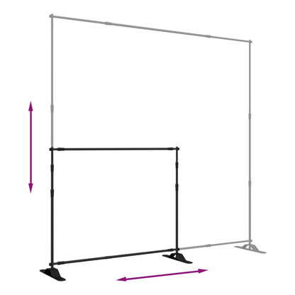 Supporti per Fondali 2 pz Neri 254x243 cm in Acciaio