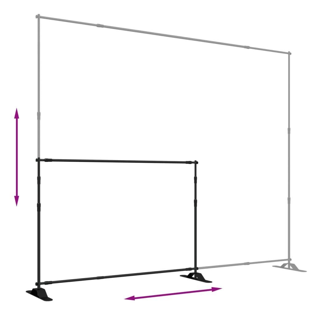 Supporti per Fondali 2 pz Neri 305x243 cm in Acciaio