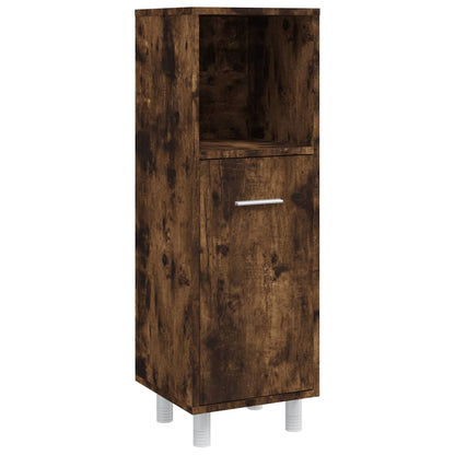 Set Mobili da Bagno 4 pz Rovere Fumo in Legno Multistrato