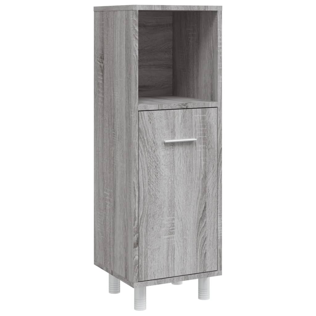 Set Mobili da Bagno 4 pz Grigio Sonoma in Legno Multistrato