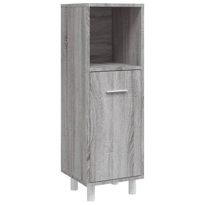 Set Mobili da Bagno 4 pz Grigio Sonoma in Legno Multistrato
