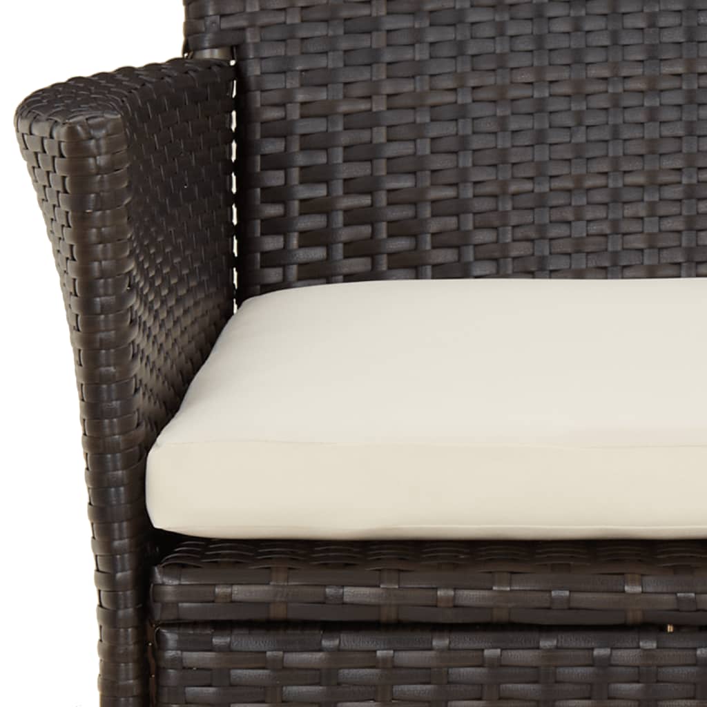 Set da Pranzo da Giardino 9pz con Cuscini Marrone in Polyrattan | homemem39