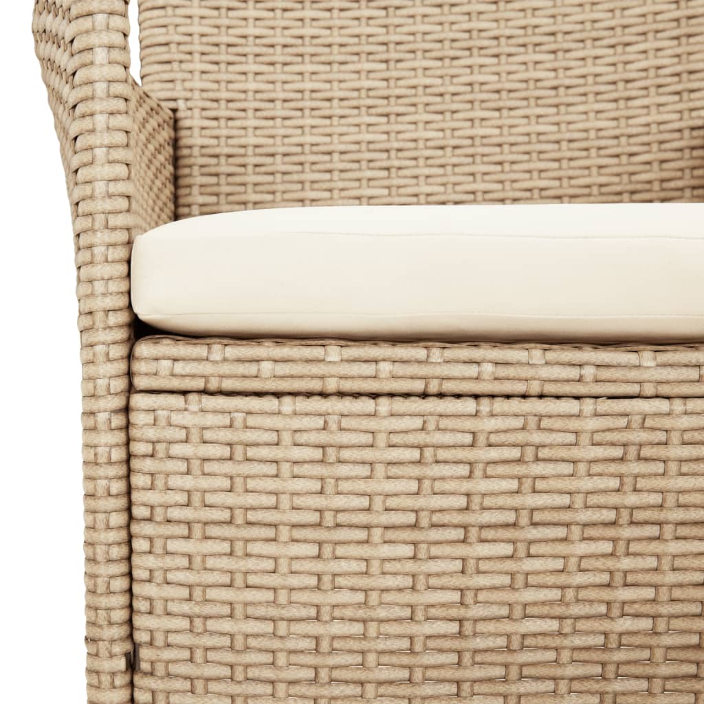 Set da Pranzo da Giardino 5 pz con Cuscini Beige in Polyrattan | homemem39