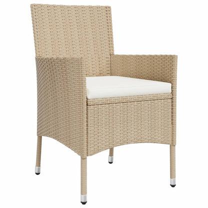 Set da Pranzo da Giardino 9 pz con Cuscini Beige in Polyrattan | homemem39