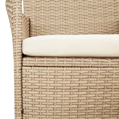 Set da Pranzo da Giardino 9 pz con Cuscini Beige in Polyrattan | homemem39
