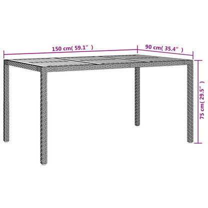 Set da Pranzo da Giardino 5 pz con Cuscini in Polyrattan Grigio | homemem39