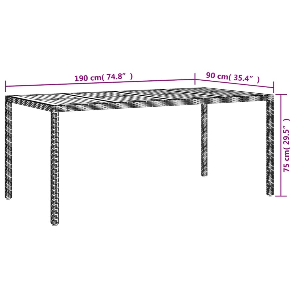 Set da Pranzo da Giardino 7 pz con Cuscini in Polyrattan Grigio | homemem39
