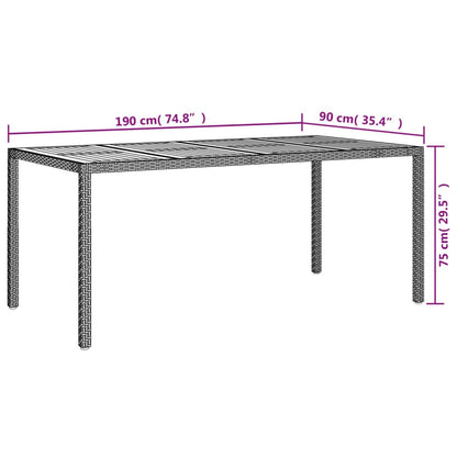 Set da Pranzo da Giardino 7 pz con Cuscini in Polyrattan Grigio | homemem39