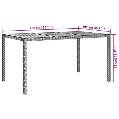 Set da Pranzo da Giardino 7 pz Nero con Cuscini in Polyrattan | homemem39