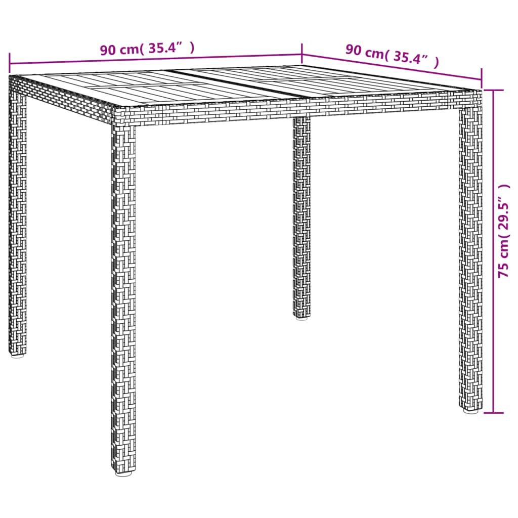 Set da Pranzo da Giardino 3 pz con Cuscini in Polyrattan Grigio | homemem39