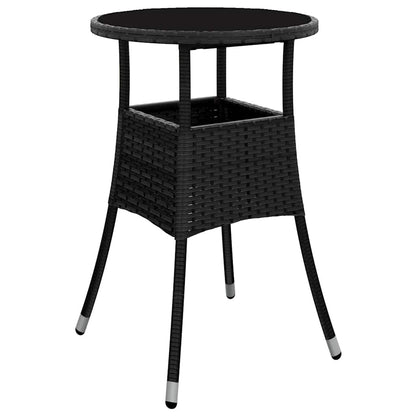 Set Bistrò da Giardino 5 pz con Cuscini in Polyrattan Nero | homemem39