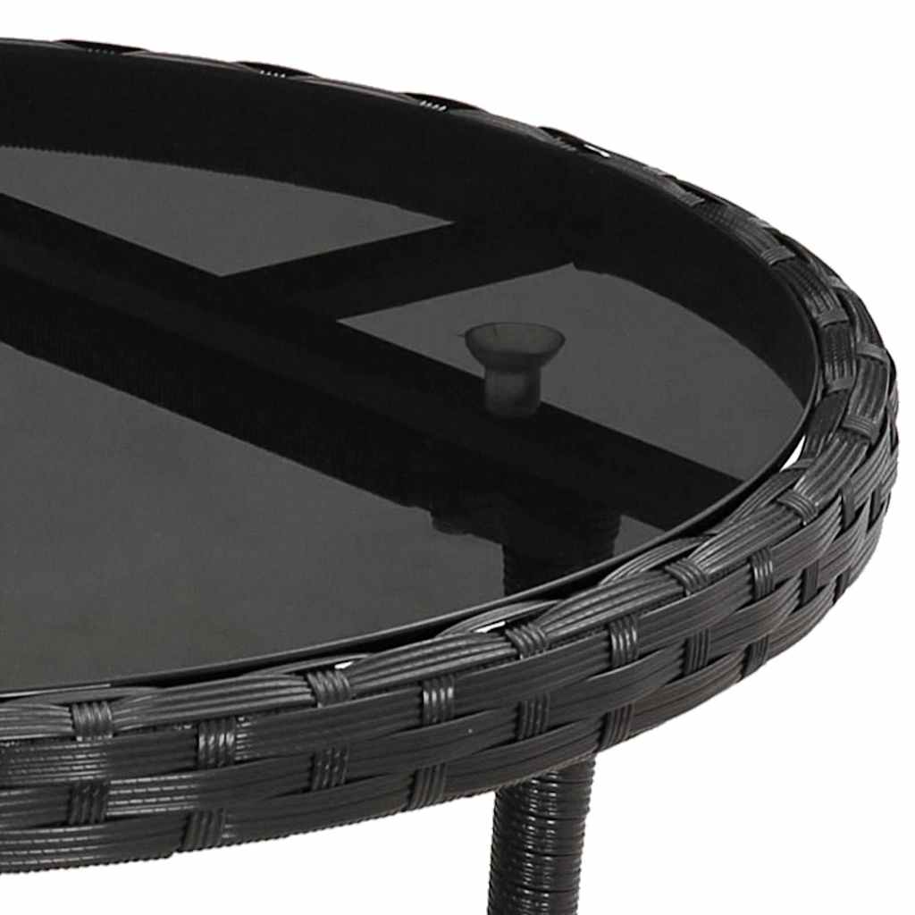Set Bistrò da Giardino 5 pz con Cuscini in Polyrattan Nero | homemem39