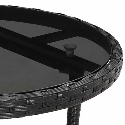 Set Bistrò da Giardino 5 pz con Cuscini in Polyrattan Nero | homemem39