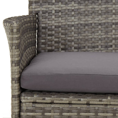 Set Bistrò da Giardino 5 pz con Cuscini in Polyrattan Grigio | homemem39