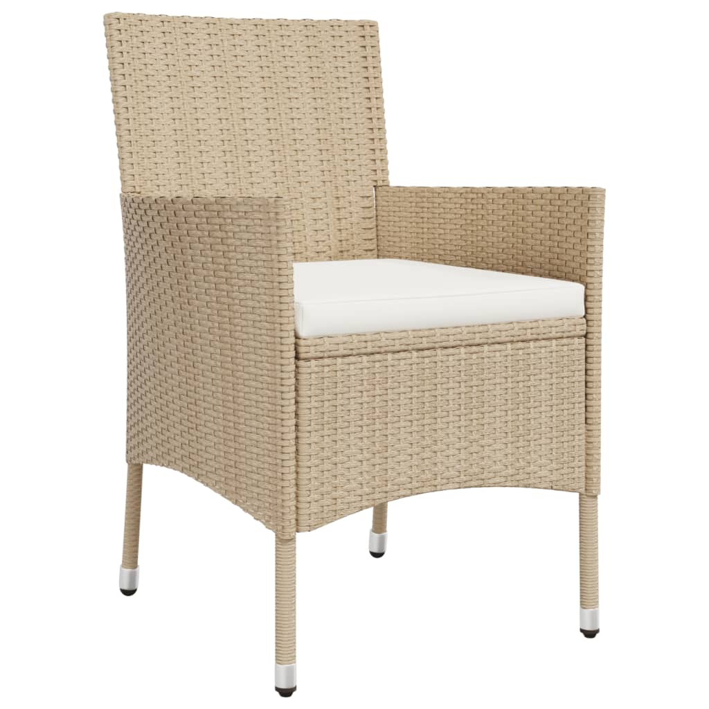 Set da Bistrò da Giardino 5 pz con Cuscini Beige in Polyrattan | homemem39