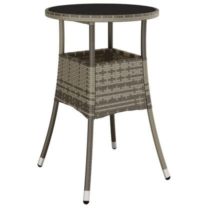 Set Bistrò da Giardino 3 pz con Cuscini in Polyrattan Grigio | homemem39