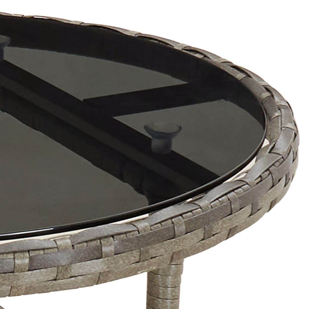 Set Bistrò da Giardino 3 pz con Cuscini in Polyrattan Grigio | homemem39