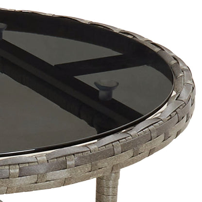 Set Bistrò da Giardino 3 pz con Cuscini in Polyrattan Grigio | homemem39