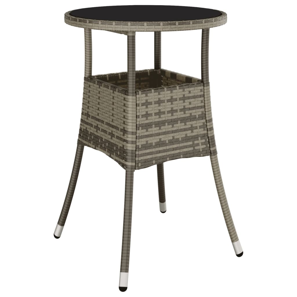 Set Bistrò da Giardino 5 pz con Cuscini in Polyrattan Grigio | homemem39