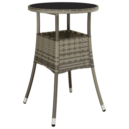 Set Bistrò da Giardino 5 pz con Cuscini in Polyrattan Grigio | homemem39