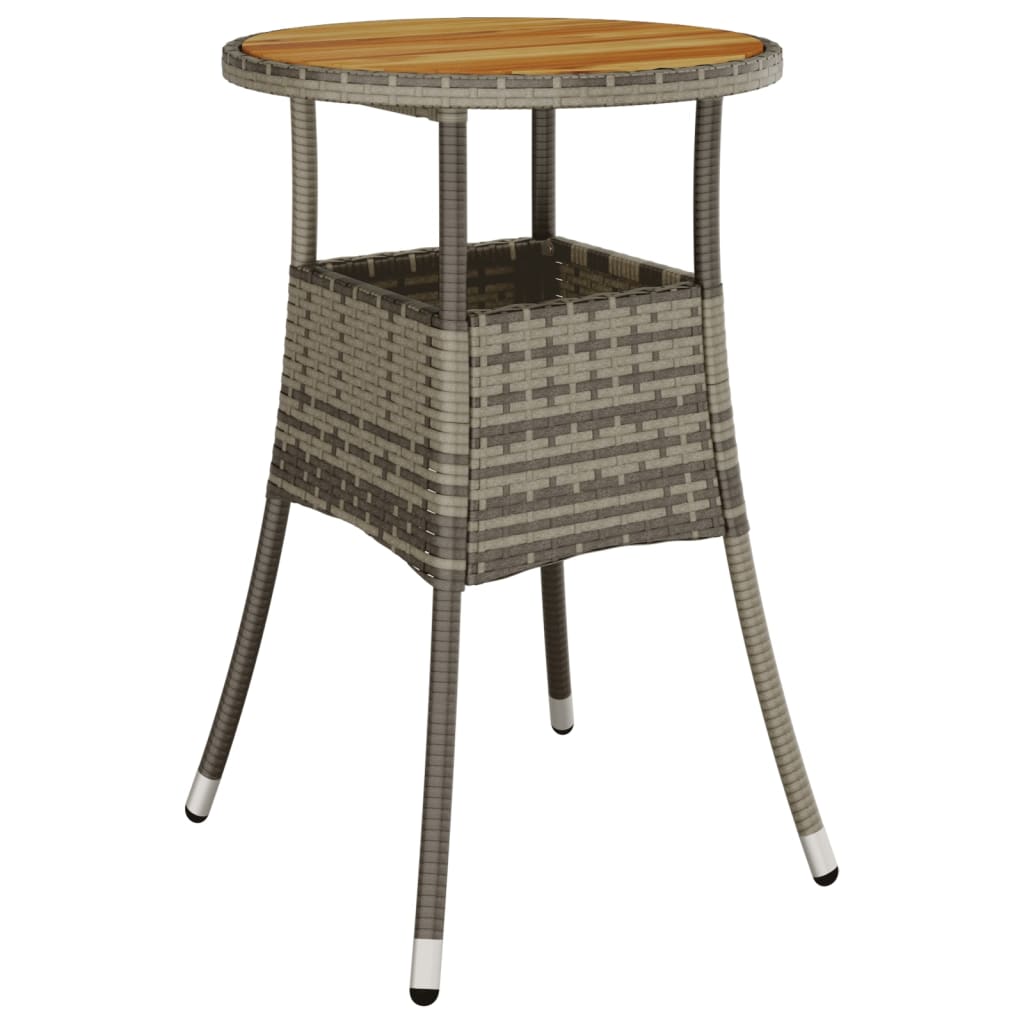 Set Bistrò da Giardino 3 pz con Cuscini in Polyrattan Grigio | homemem39