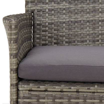 Set Bistrò da Giardino 5 pz con Cuscini in Polyrattan Grigio | homemem39