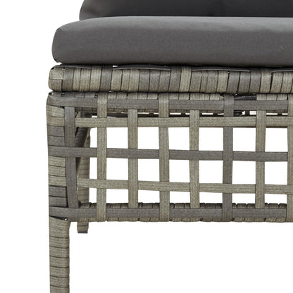 Set Divani da Giardino 5 pz con Cuscini in Polyrattan Grigio
