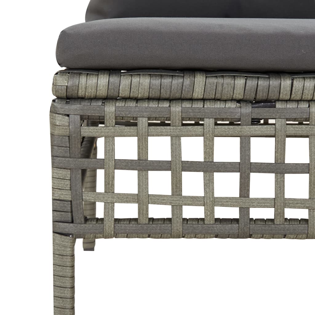 Set Divani da Giardino 5 pz con Cuscini in Polyrattan Grigio