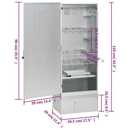Forno Affumicatore BBQ con Tavolino in Acciaio Zincato | homemem39