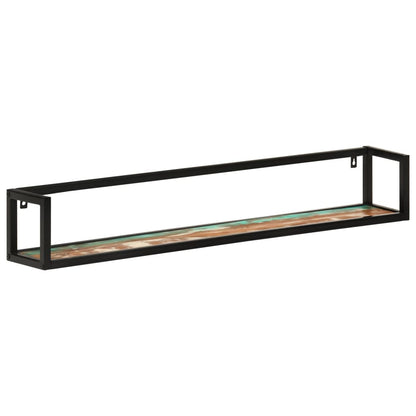 Mensole Parete 2 pz 110x17x17cm Legno Massello Recupero e Ferro | homemem39