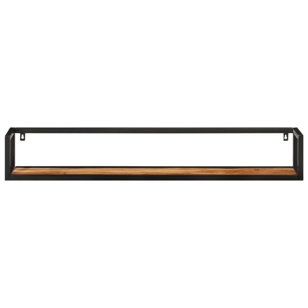 Mensole Parete 2 pz 110x17x17cm Legno Massello Acacia e Ferro | homemem39
