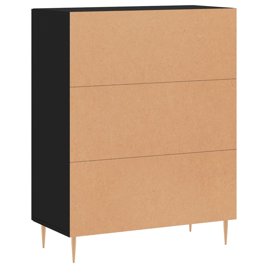 Credenza Nera 69,5x34x90 cm in Legno Multistrato