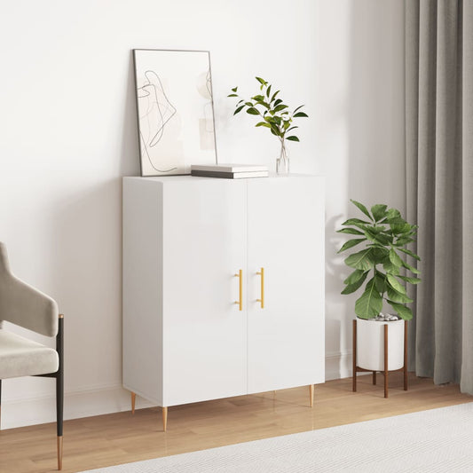 Credenza 69,5x34x90 cm in Legno Multistrato Bianco Lucido | homemem39
