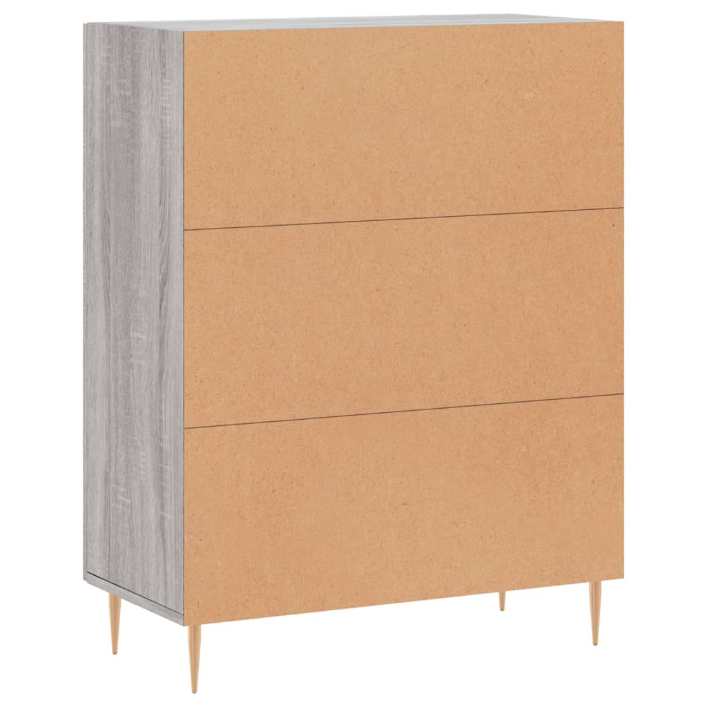 Credenza Grigio Sonoma 69,5x34x90 cm in Legno Multistrato