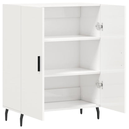Credenza 69,5x34x90 cm in Legno Multistrato Bianco Lucido - homemem39