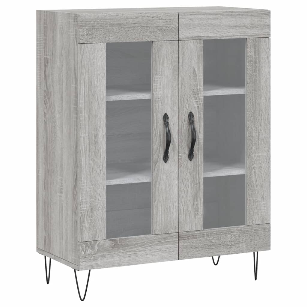 Credenza Grigio Sonoma 69,5x34x90 cm in Legno Multistrato