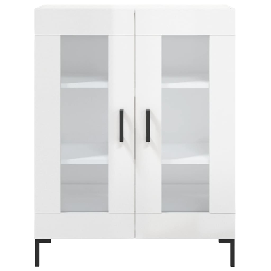 Credenza 69,5x34x90 cm in Legno Multistrato Bianco Lucido
