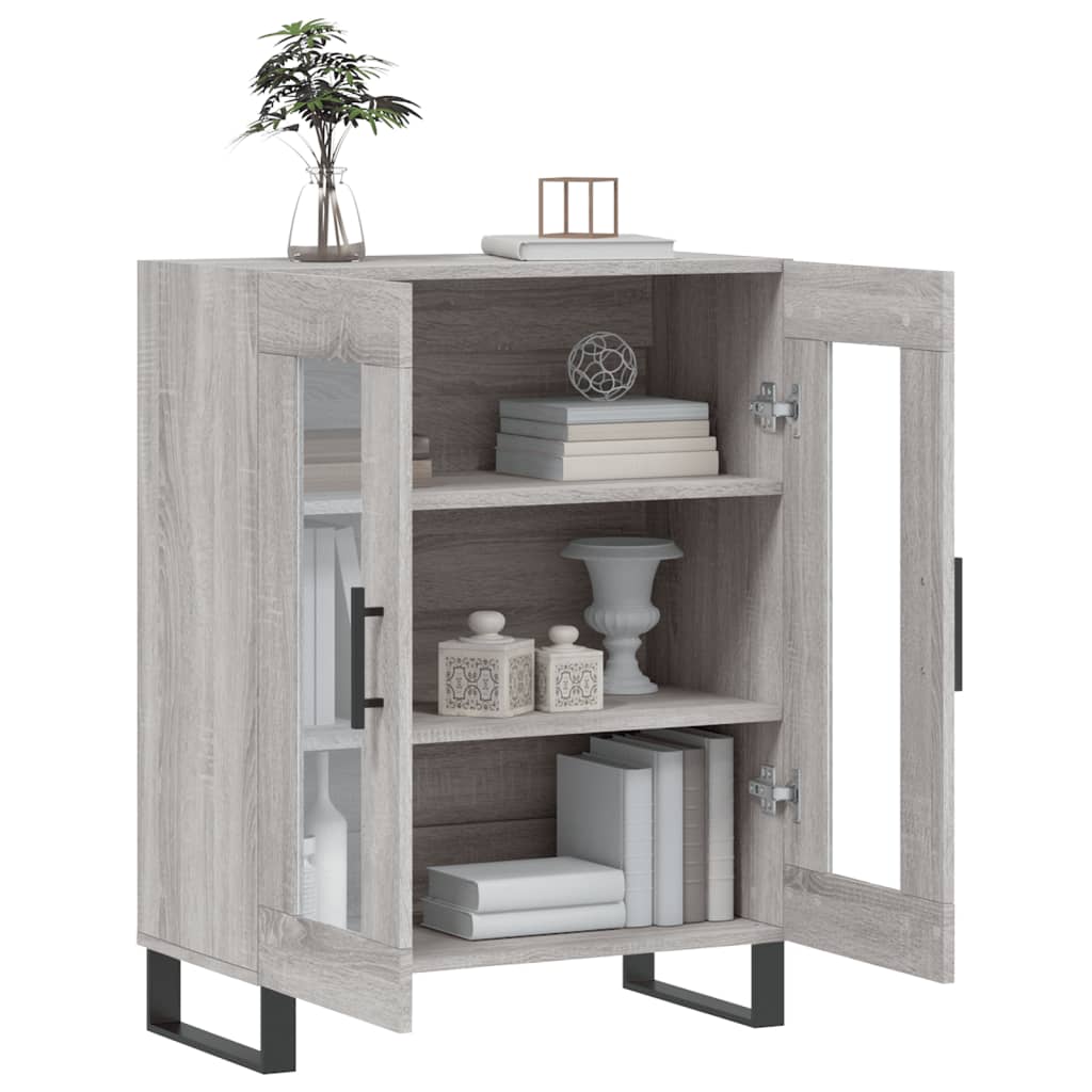 Credenza Grigio Sonoma 69,5x34x90 cm in Legno Multistrato
