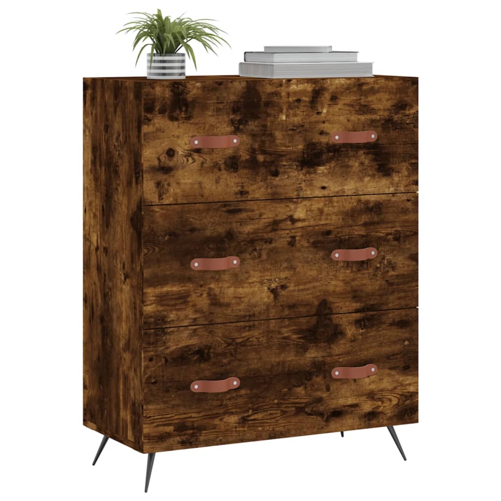 Cassettiera Rovere Fumo 69,5x34x90 cm in Legno Multistrato - homemem39