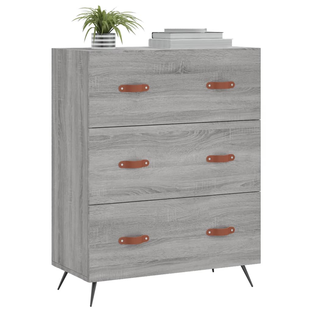 Cassettiera Grigio Sonoma 69,5x34x90 cm in Legno Multistrato - homemem39